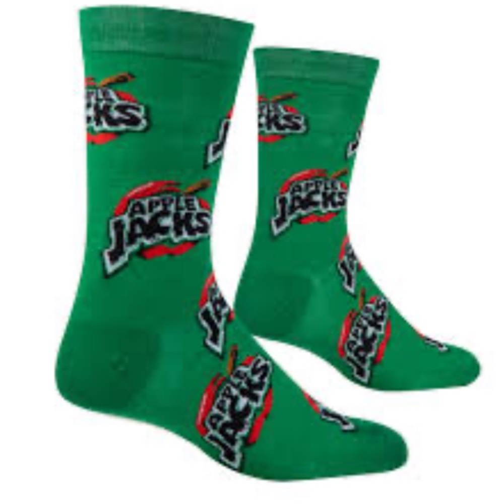 Kellogg’s Apple Jacks Novelty Socks,  size men’s shoe  6-12 one pair crew socks